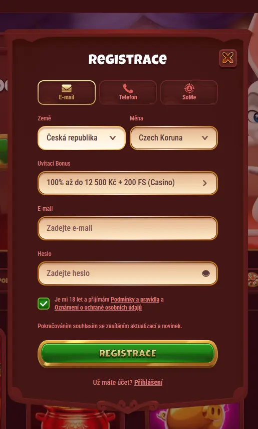 Registrace v Magius Casino – vytvoření účtu krok za krokem na casinomagius.cz